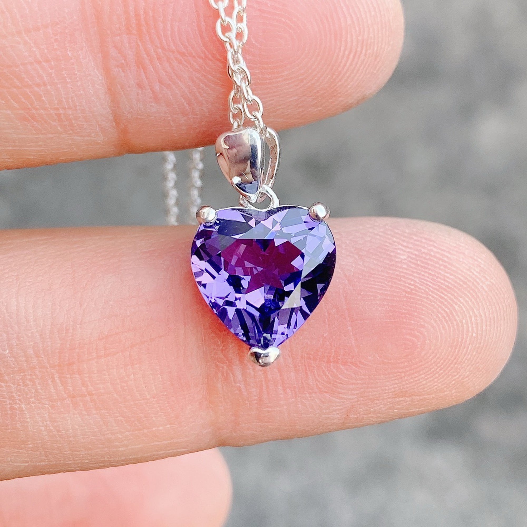 Heart Amethyst Necklace