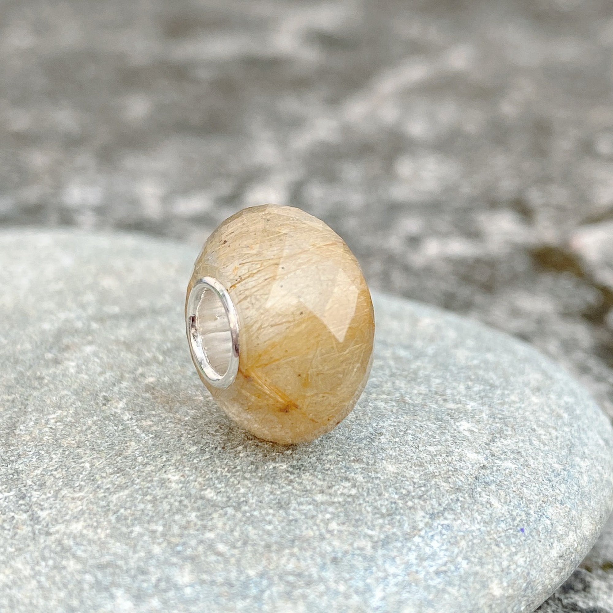 Yellow Rutilated Quartz Bead