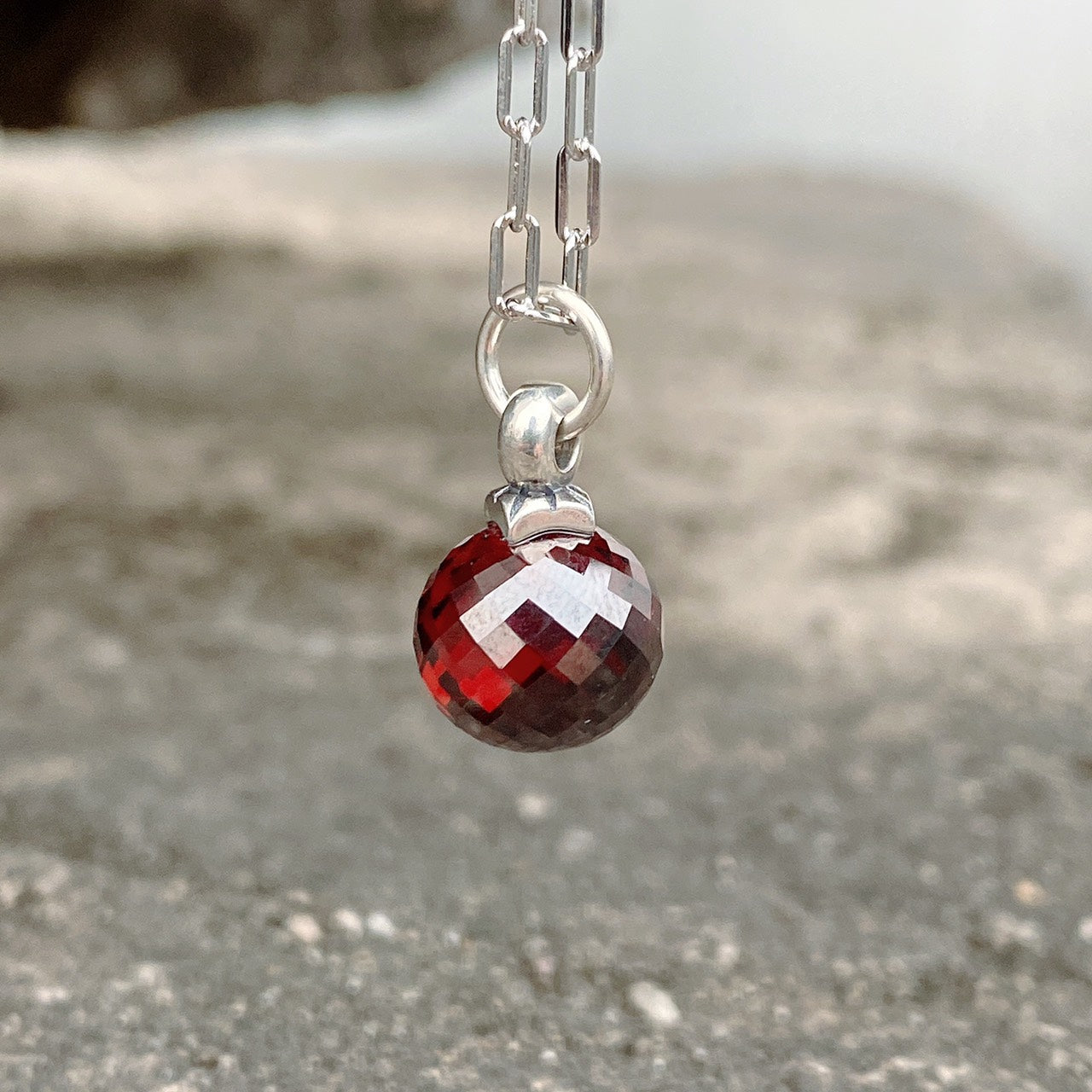 Garnet Necklace Bauble Dangle Charm