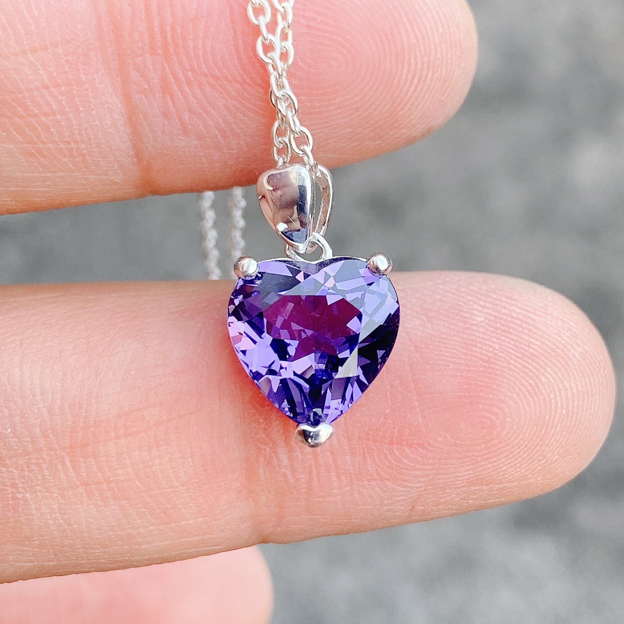 Heart Amethyst Necklace