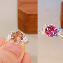 Alexandrite Ring Tree Leaves Band