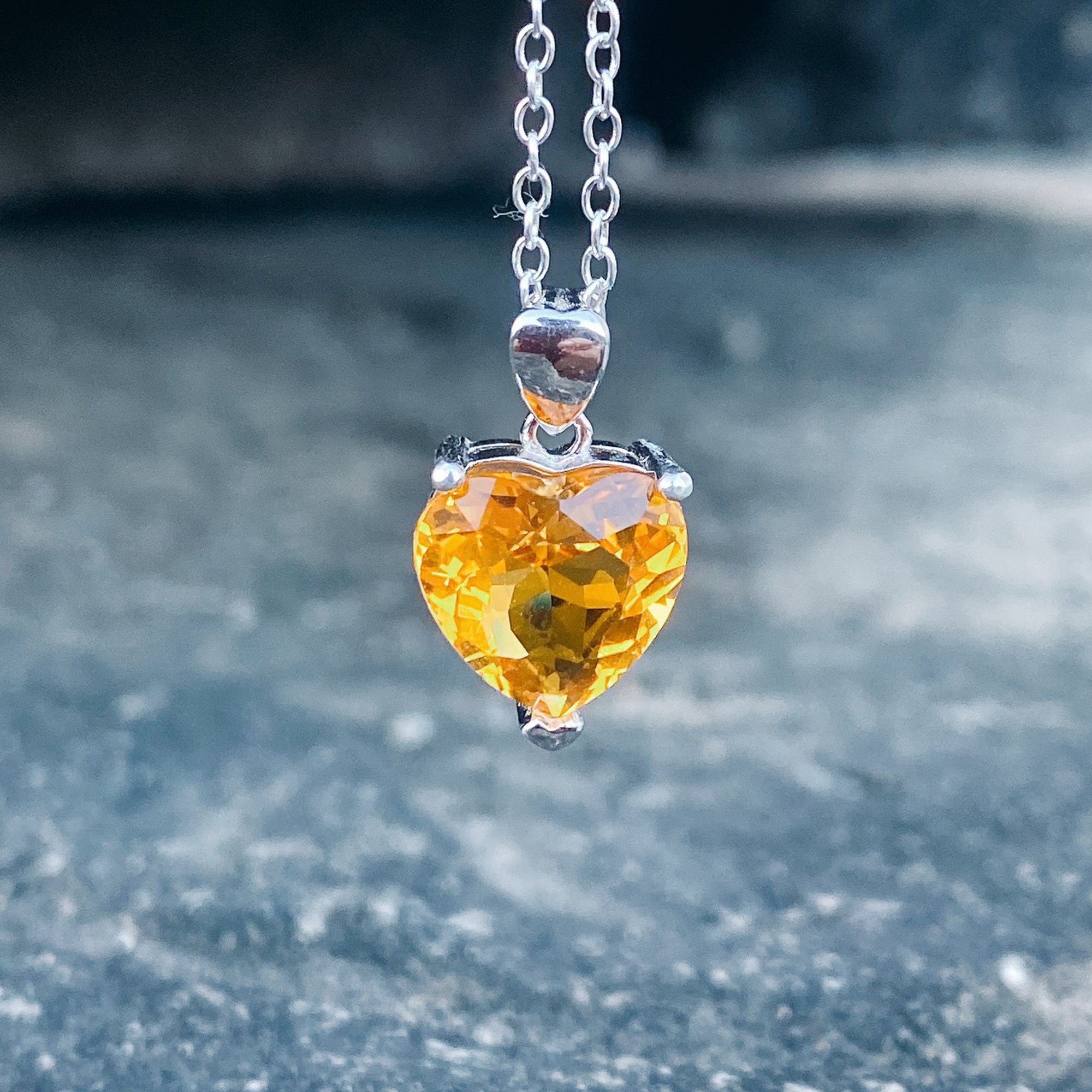 Heart Citrine Necklace