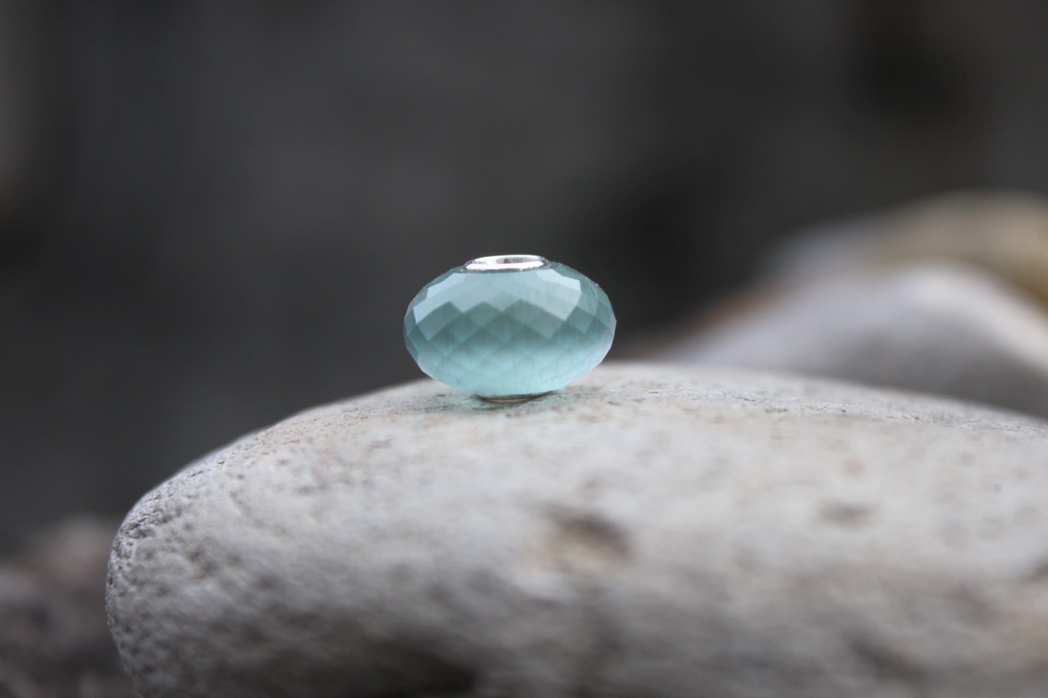 Cyan Cat Eye Stone Bead