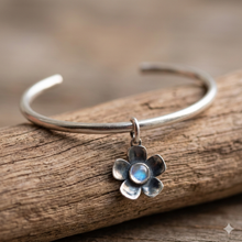 Moonstone Flower Charm