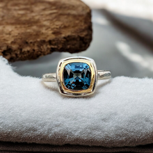 London Blue Topaz Ring 14K Gold Setting