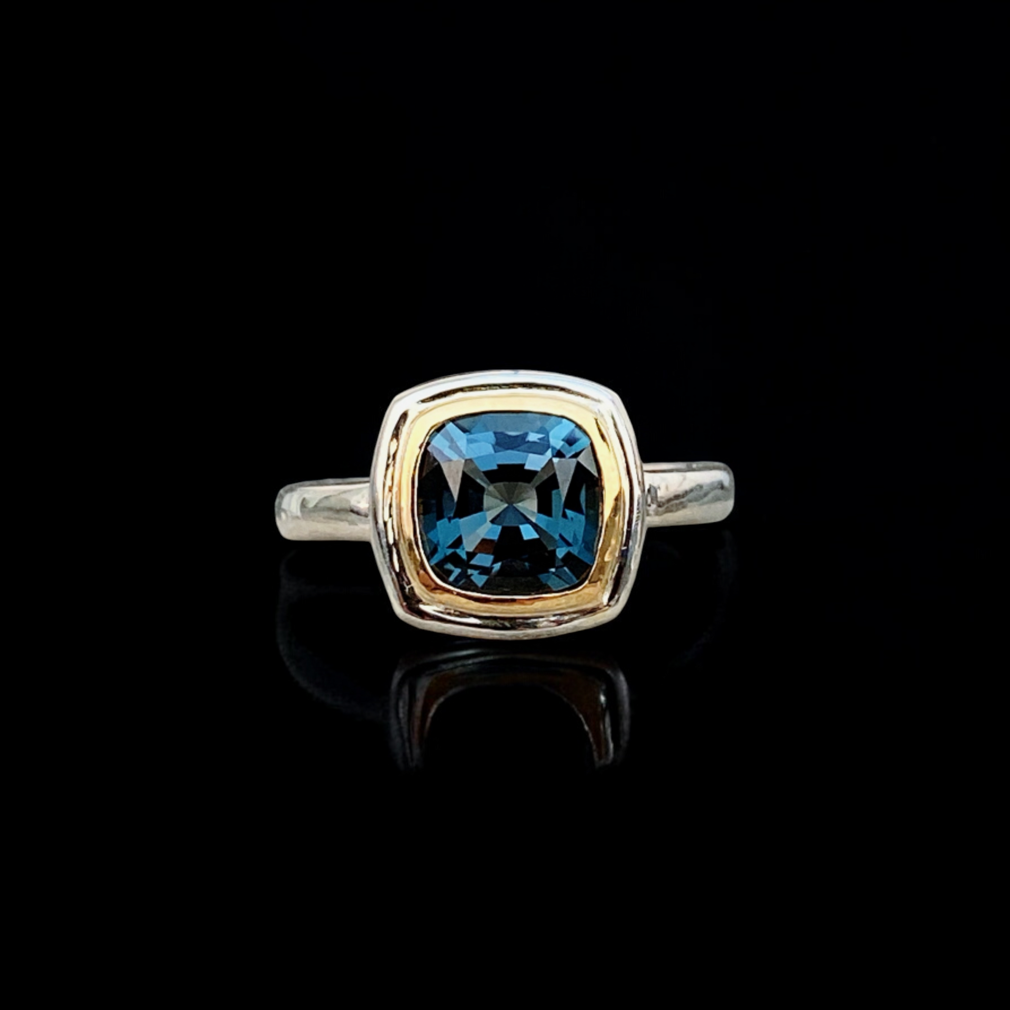 London Blue Topaz Ring 14K Gold Setting