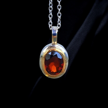 Garnet Necklace 14K Gold Bezel