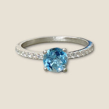 Topaz Ring with Moissanite-Enhanced Band