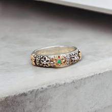 Wild Flower Emerald Ring