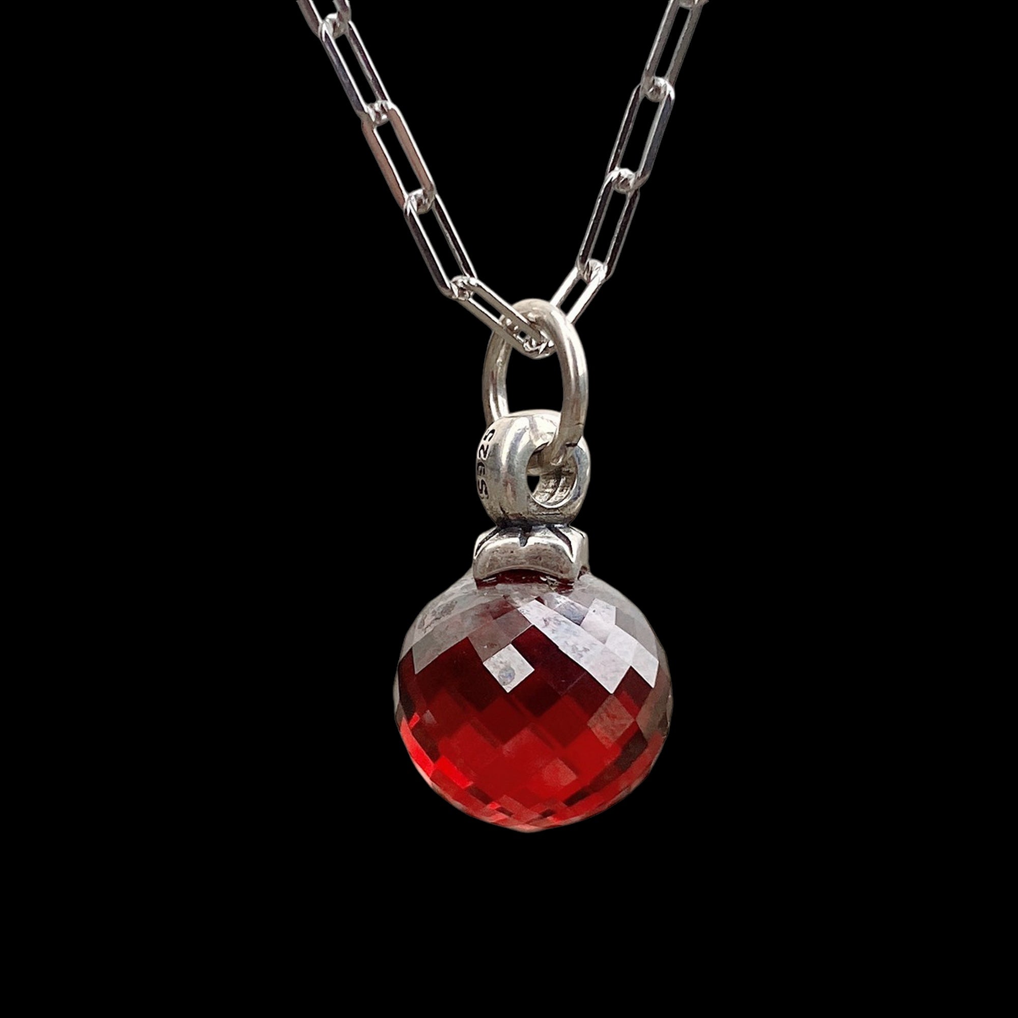 Garnet Necklace Bauble Dangle Charm