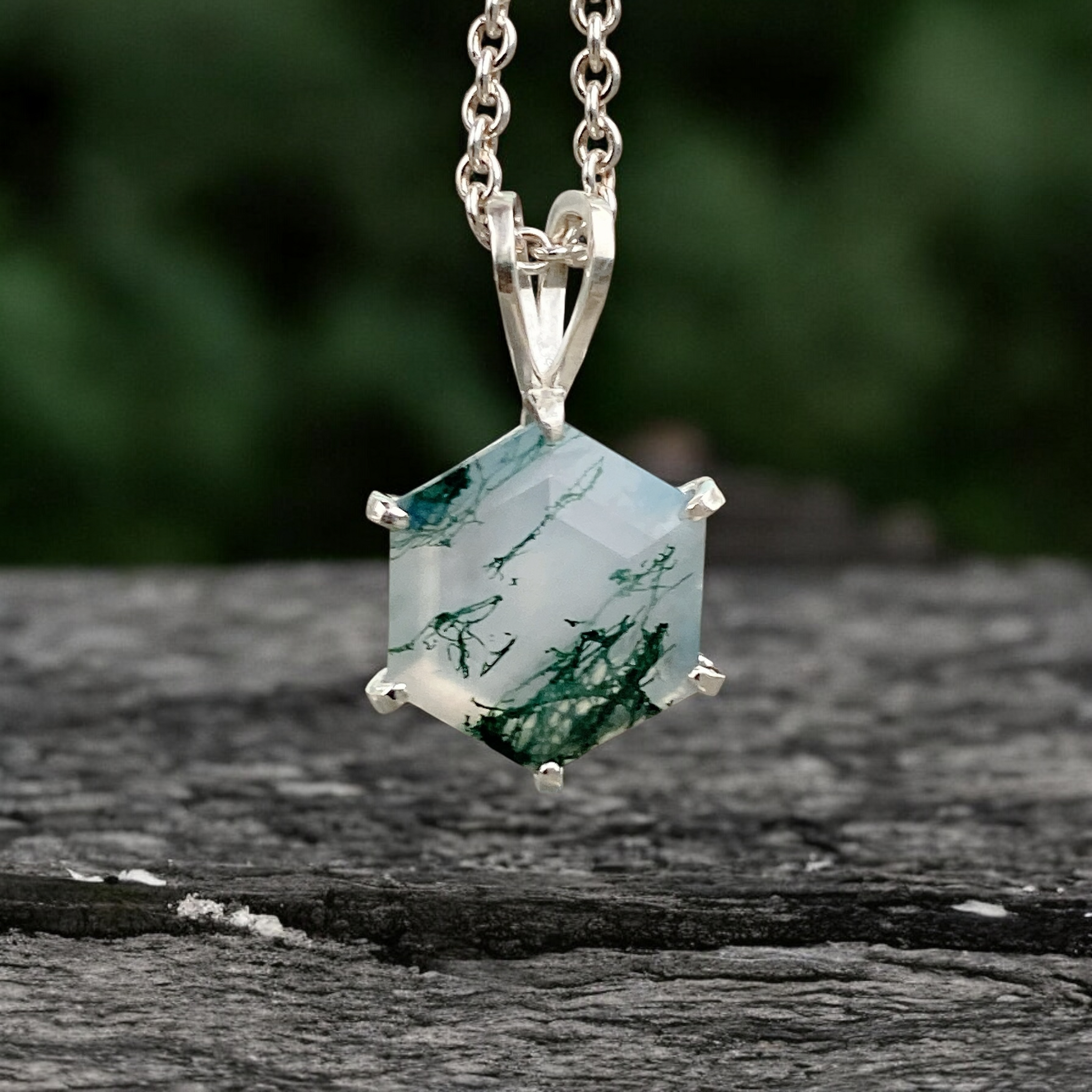 Natural Moss Agate Necklace