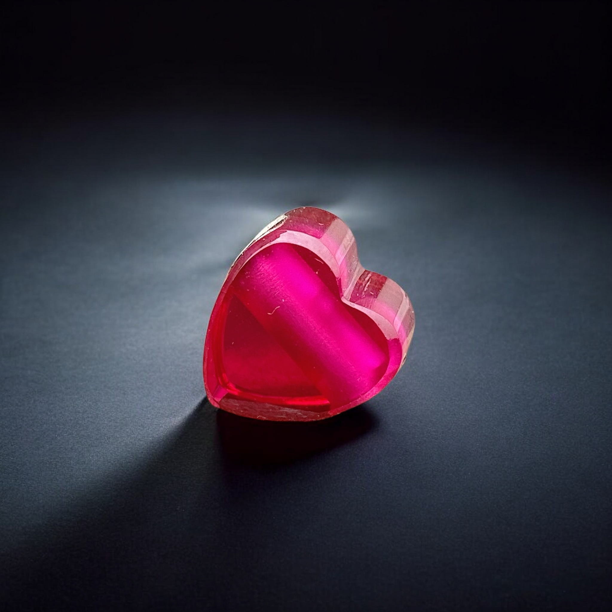 Pink Heart Garnet Bead