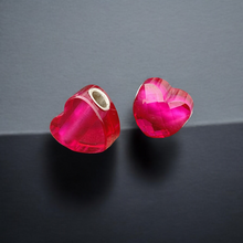 Pink Heart Garnet Bead