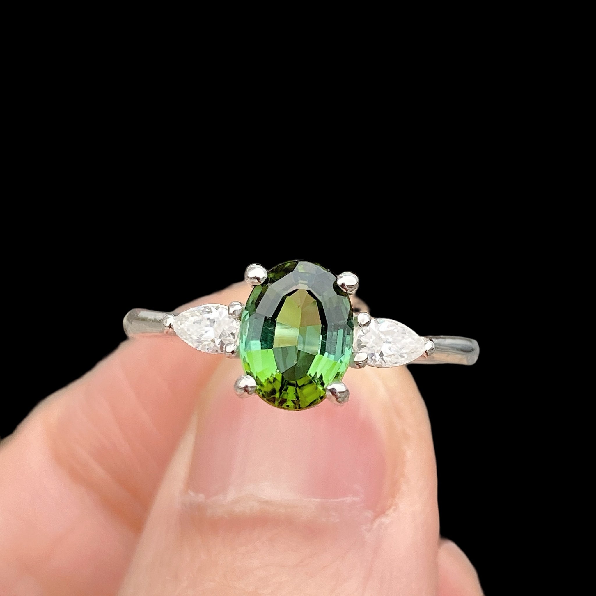 Natural Green Tourmaline Ring