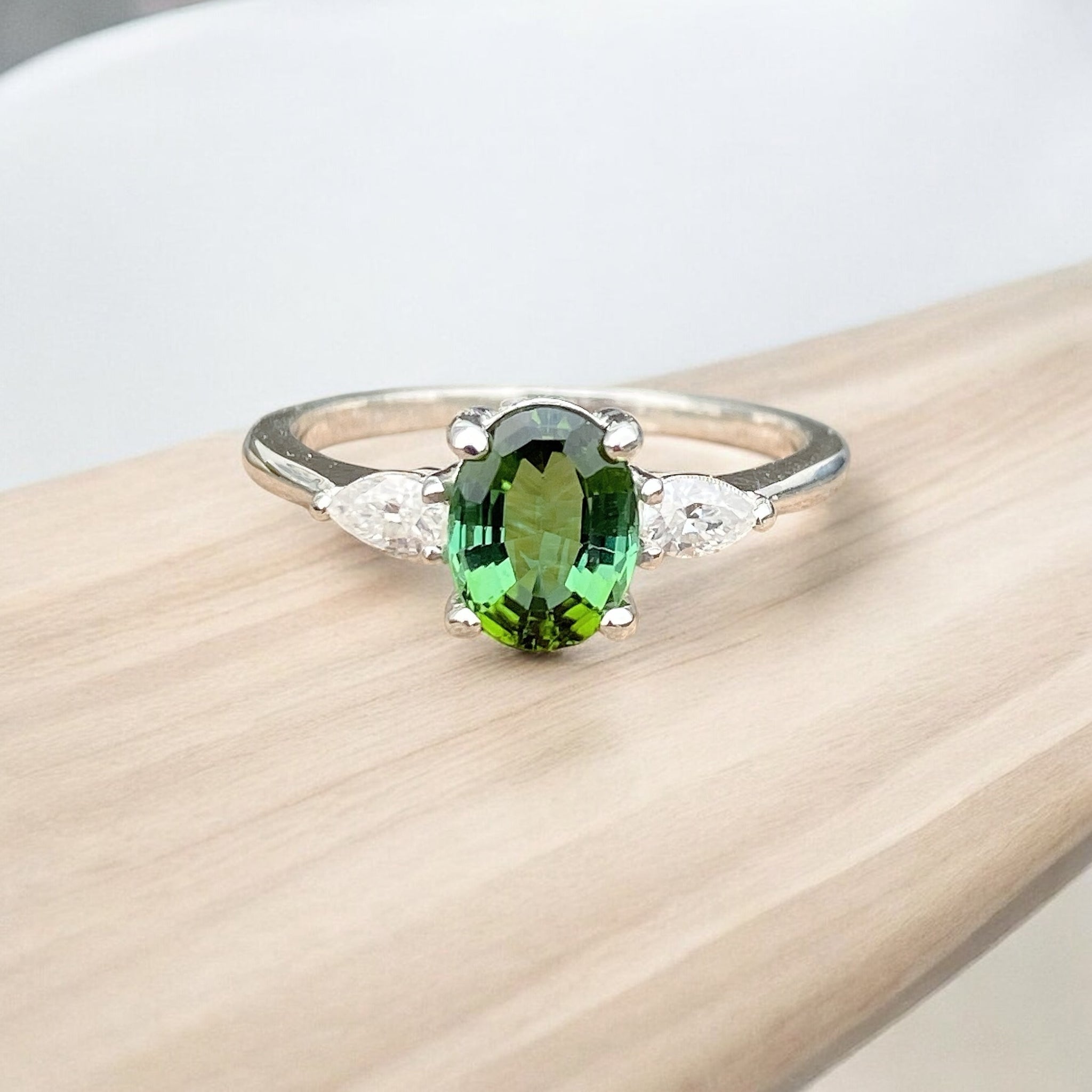 Natural Green Tourmaline Ring