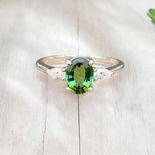 Natural Green Tourmaline Ring