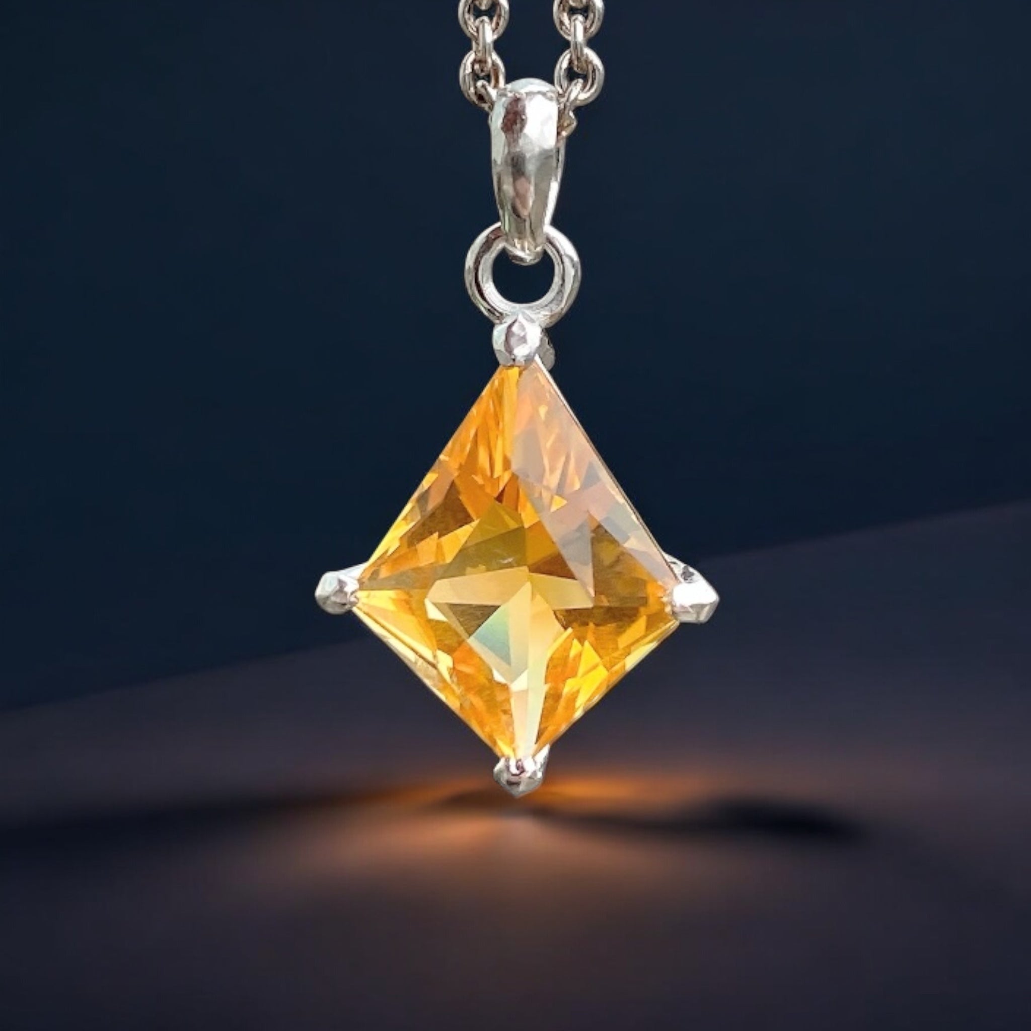 Citrine Necklace Kite Cut