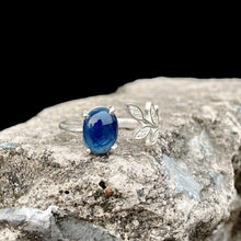 Natural Blue Sapphire Ring Tree Leaf Band