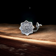 Mandala Silver Charm Gemstone Framed