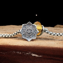 Mandala Silver Charm Gemstone Framed