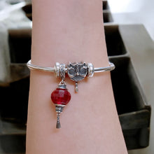 Garnet Lantern Dangle Charm