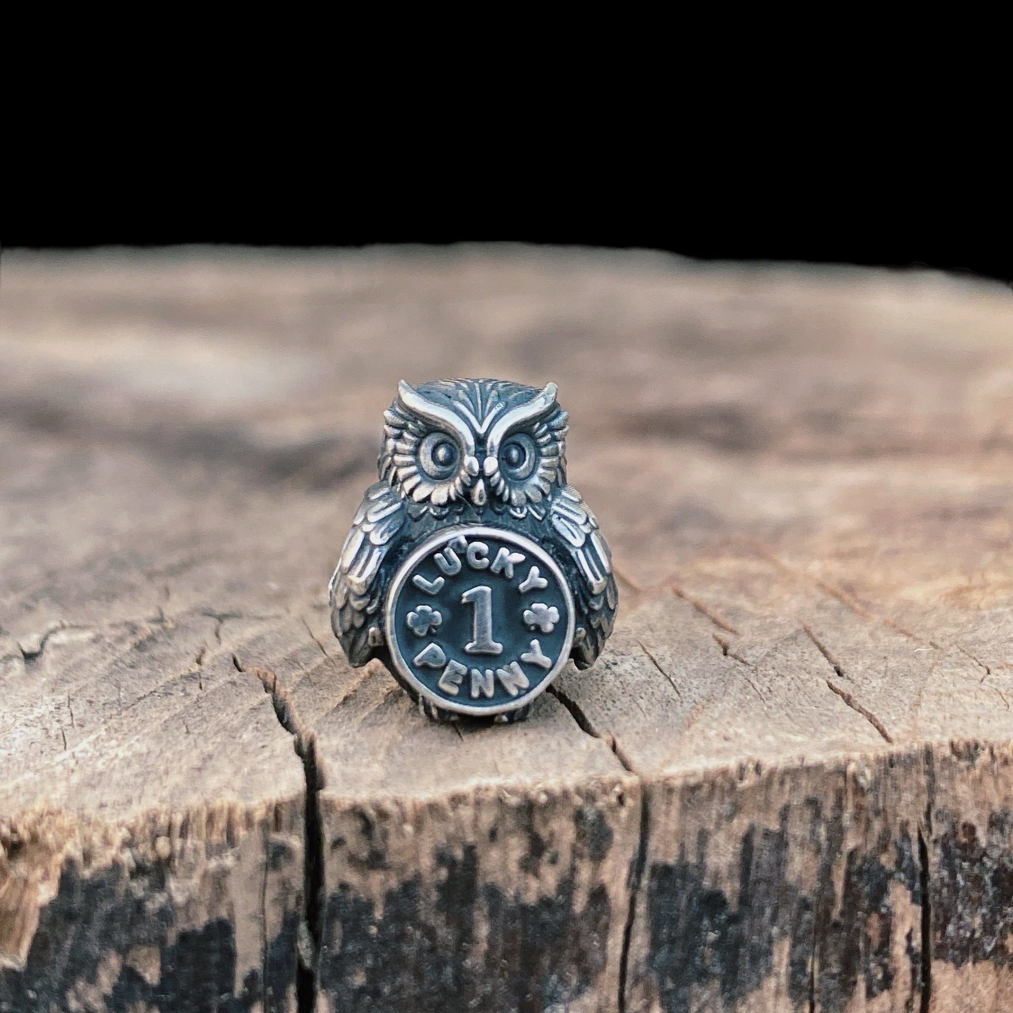 Lucky Owl with 1-Cent Penny Charm