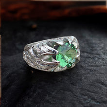 Blue Obsidian Men’s Ring, Baroque Design