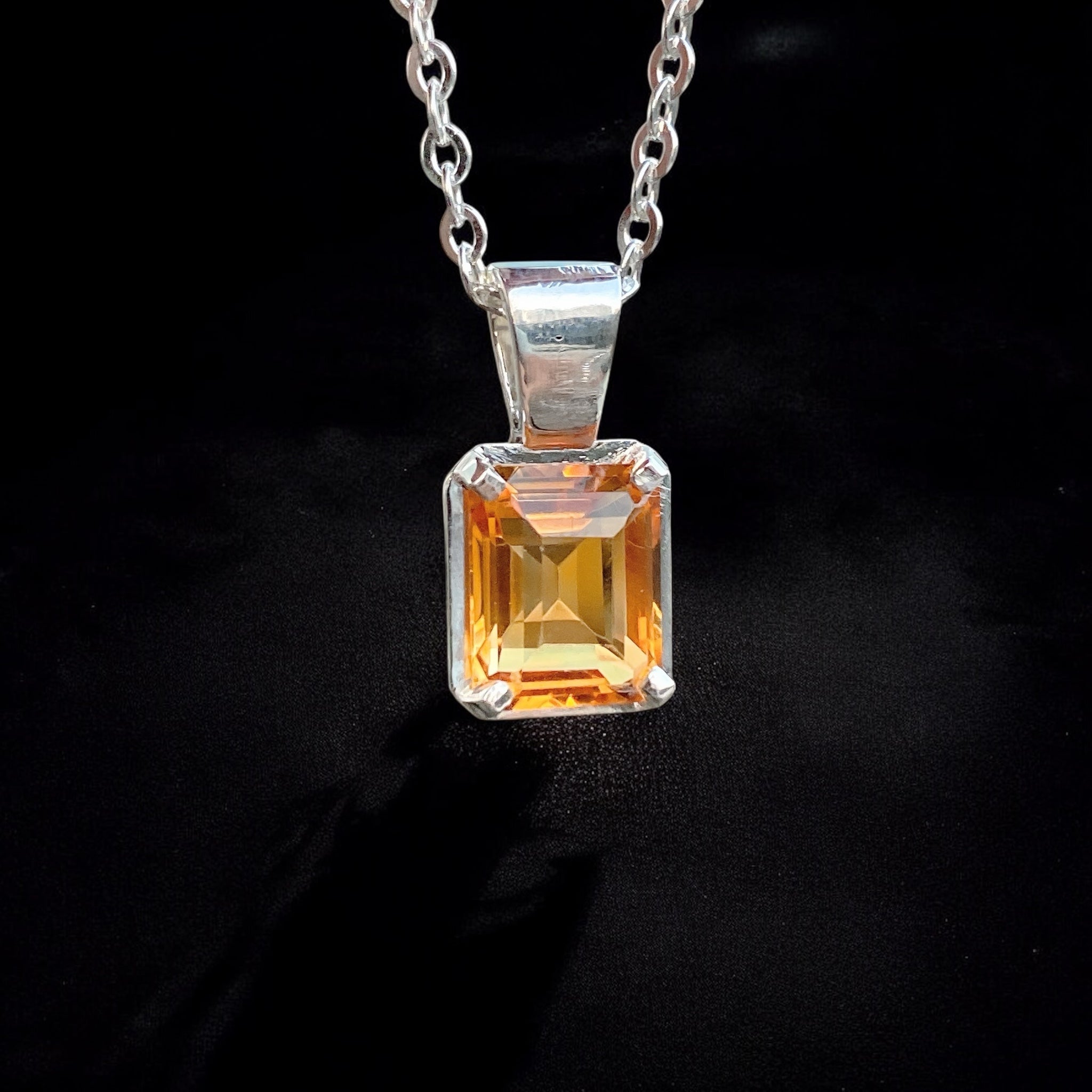 Citrine Neckleck Emerald Cut 8x10