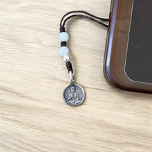 Silver Buddha Phone Charm