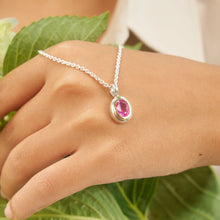 Pink Ruby Necklace 14K Gold Bezel