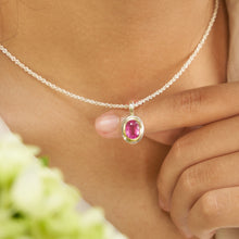 Pink Ruby Necklace 14K Gold Bezel