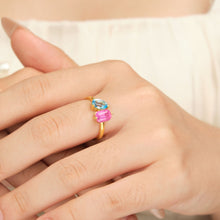 Natural Ruby and Swiss Topaz Ring 14K Gold