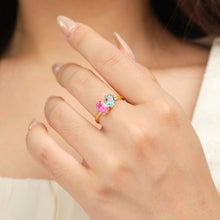 Natural Ruby and Swiss Topaz Ring 14K Gold