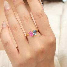 Natural Ruby and Swiss Topaz Ring 14K Gold