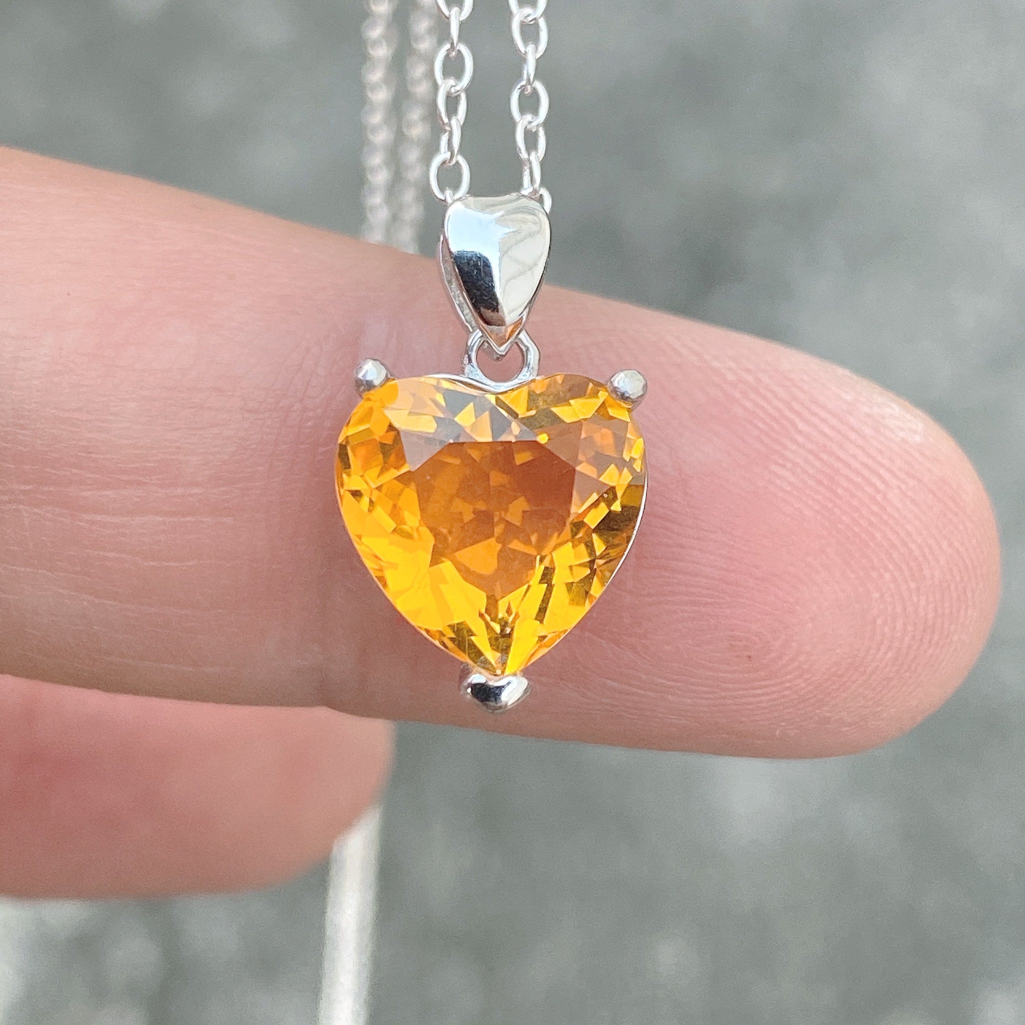 Heart Citrine Necklace