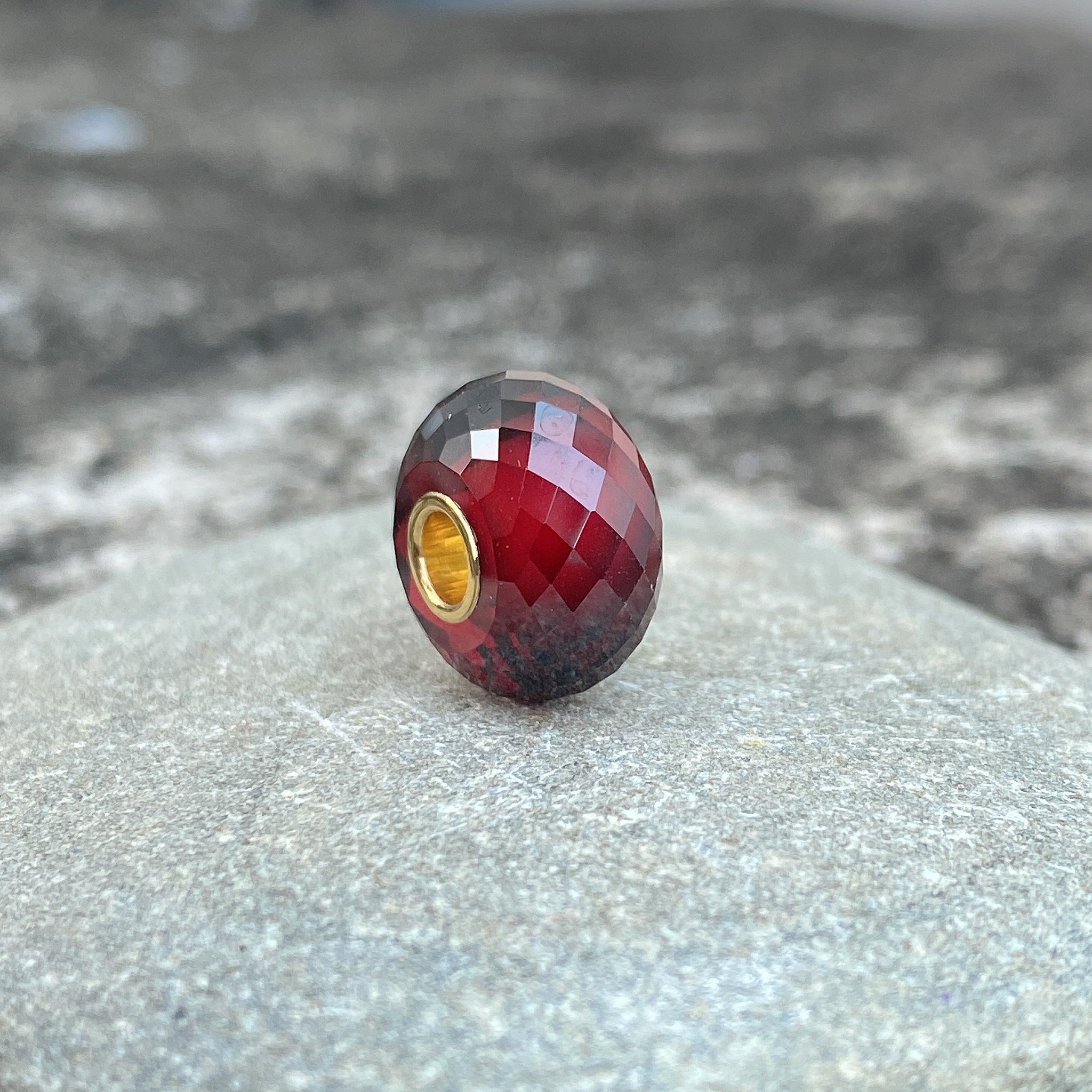 Garnet Bead 14K Gold Core