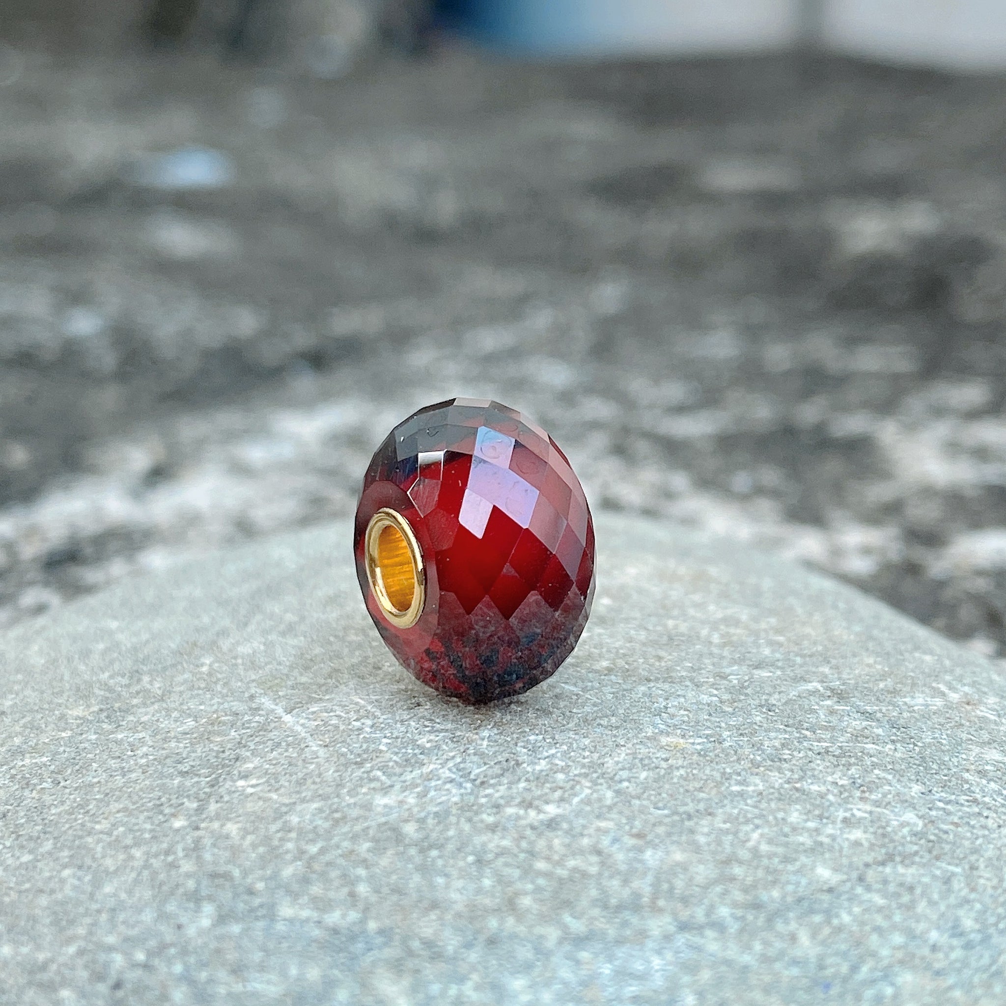 Garnet Bead 14K Gold Core