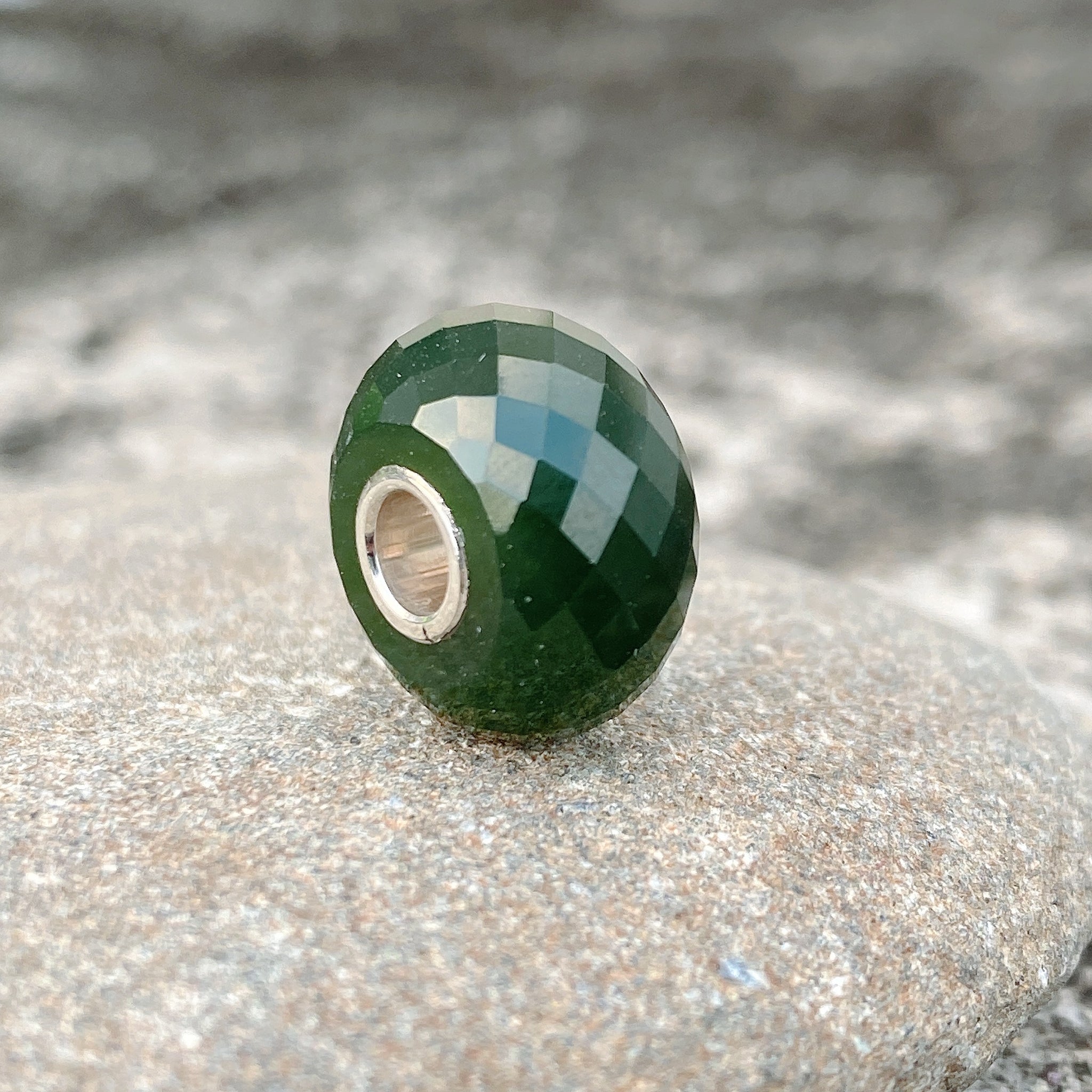 Green Nephrite Jade Bead