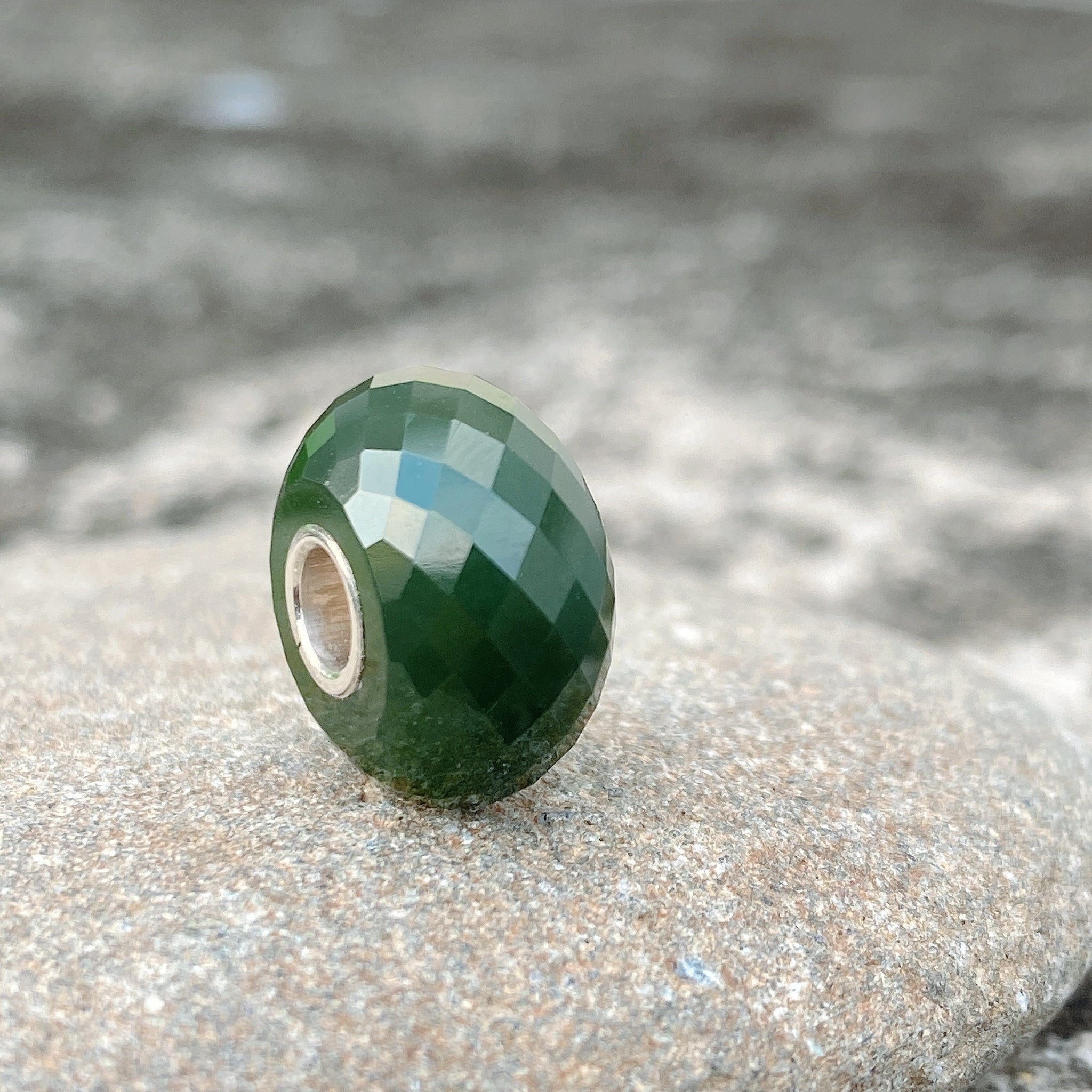 Green Nephrite Jade Bead