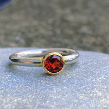 Natural Garnet Ring 14K Gold Setting