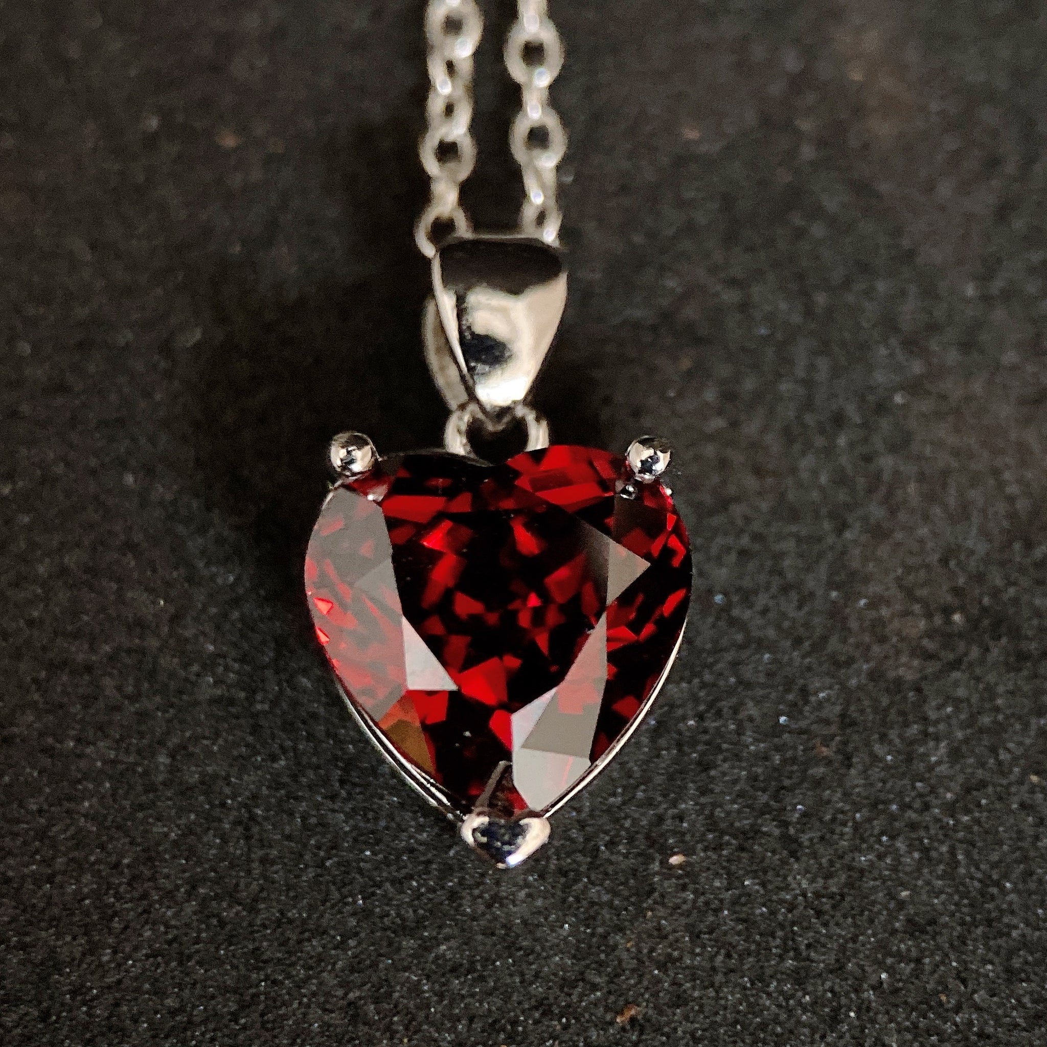 Heart Garnet Necklace