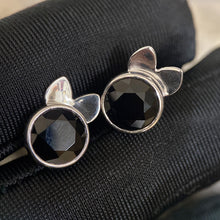 Cute Black Onyx Earrings Animal Design