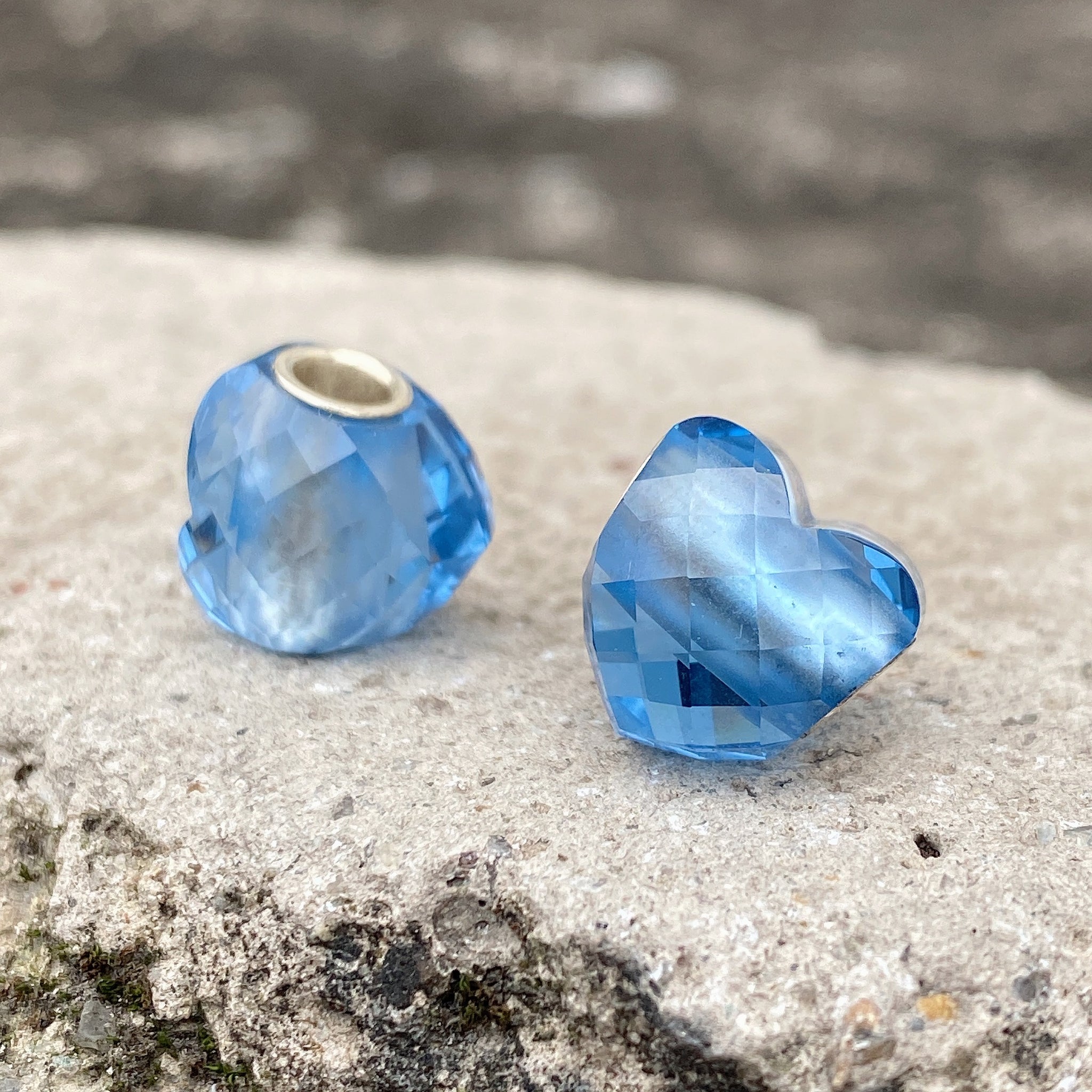 Blue Topaz Bead Heart Shape