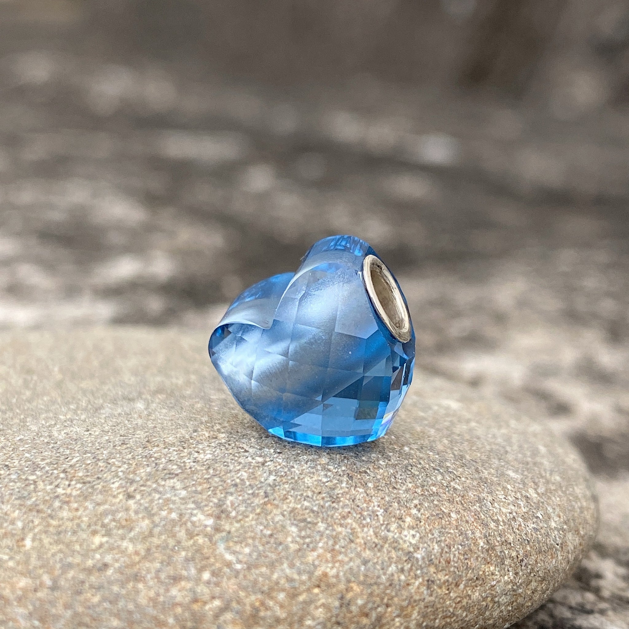 Blue Topaz Bead Heart Shape