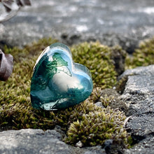 Moss Agate Bead Heart Shape
