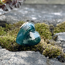 Moss Agate Bead Heart Shape