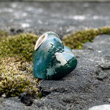 Moss Agate Bead Heart Shape