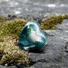 Moss Agate Bead Heart Shape
