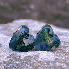 Moss Agate Bead Heart Shape