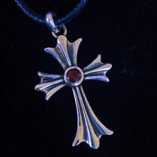 Cross Necklace Garnet